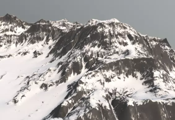 Snowy Mountain Terrain 3D model_1