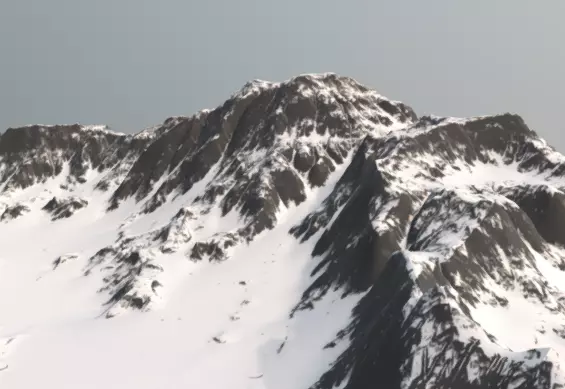 Snowy Mountain Terrain 3D model_2
