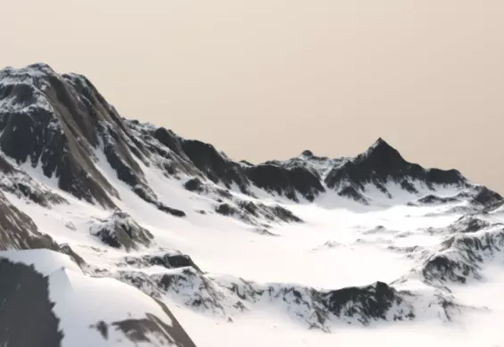Snowy Mountain Terrain 3D model_0