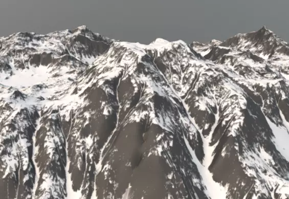 Snowy Mountain Terrain 3D model_4