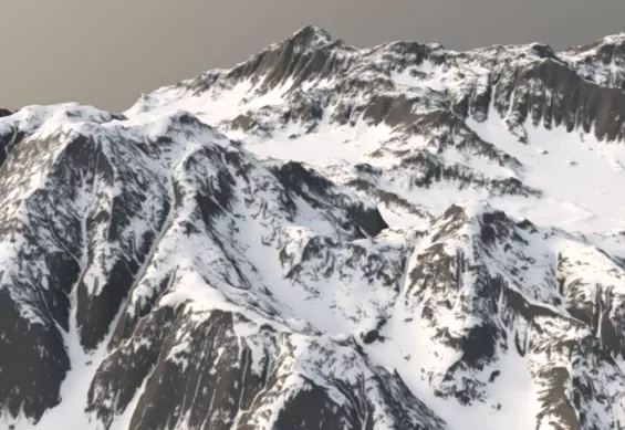 Snowy Mountain Terrain 3D model_6