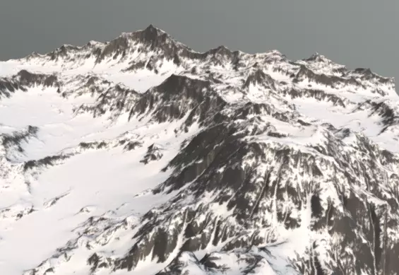 Snowy Mountain Terrain 3D model_8