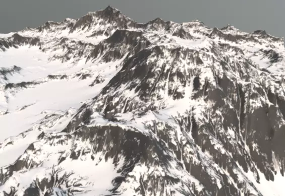 Snowy Mountain Terrain 3D model_5