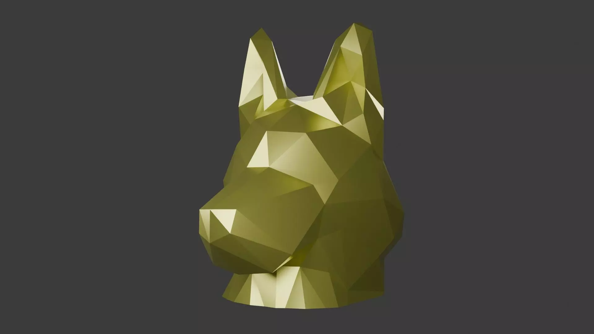 German Shepherd Low Poly Bust 3D print model_0