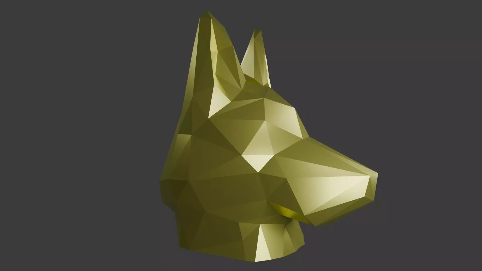 German Shepherd Low Poly Bust 3D print model_1