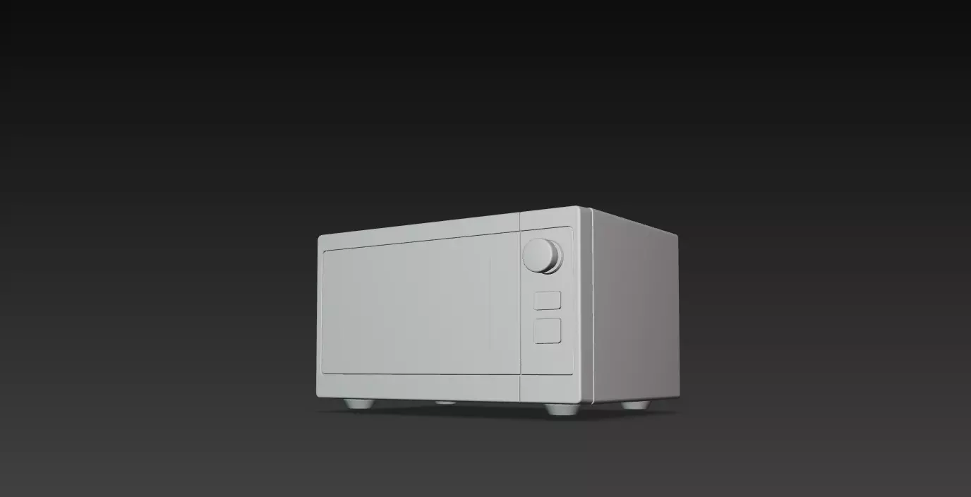 Microwave  Low-poly 3D model_3
