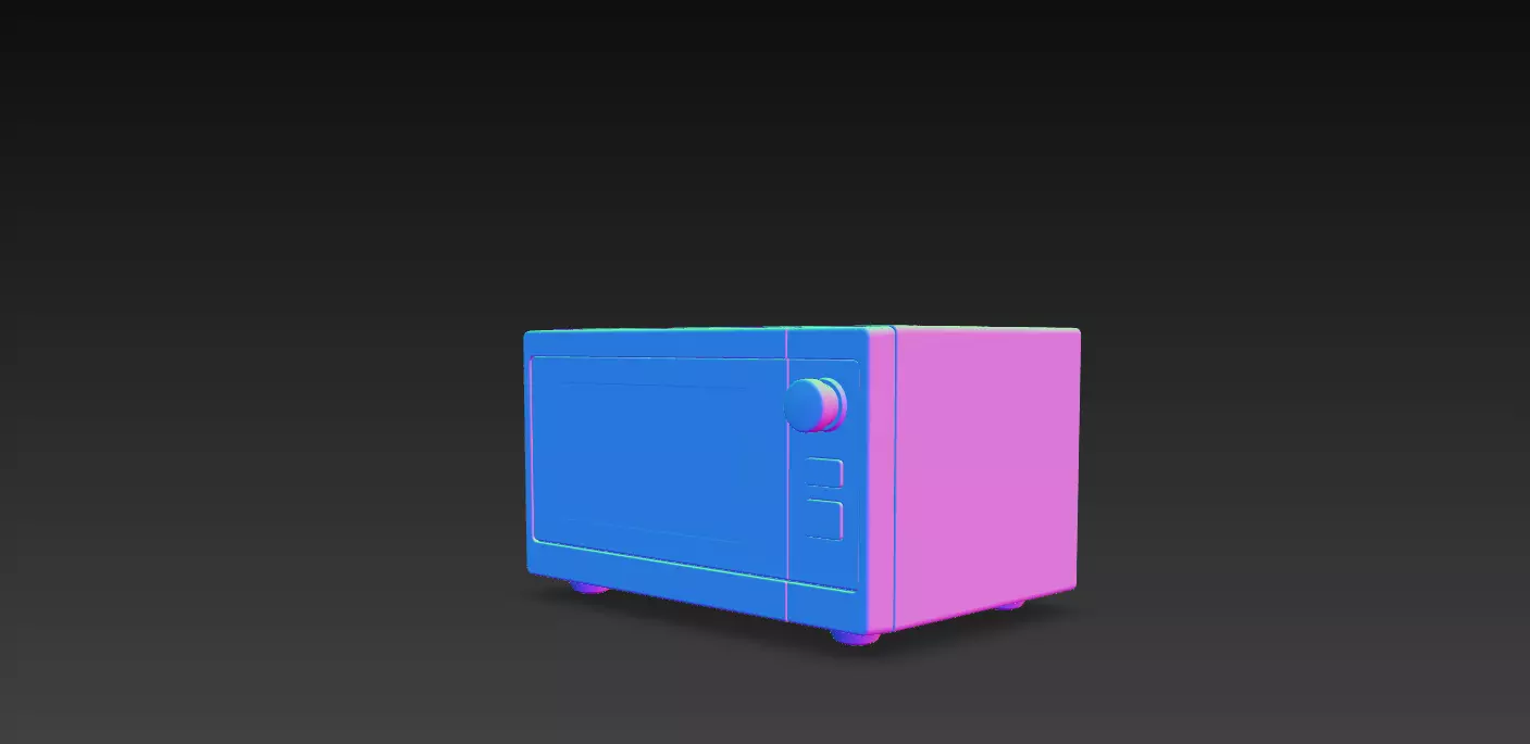 Microwave  Low-poly 3D model_4