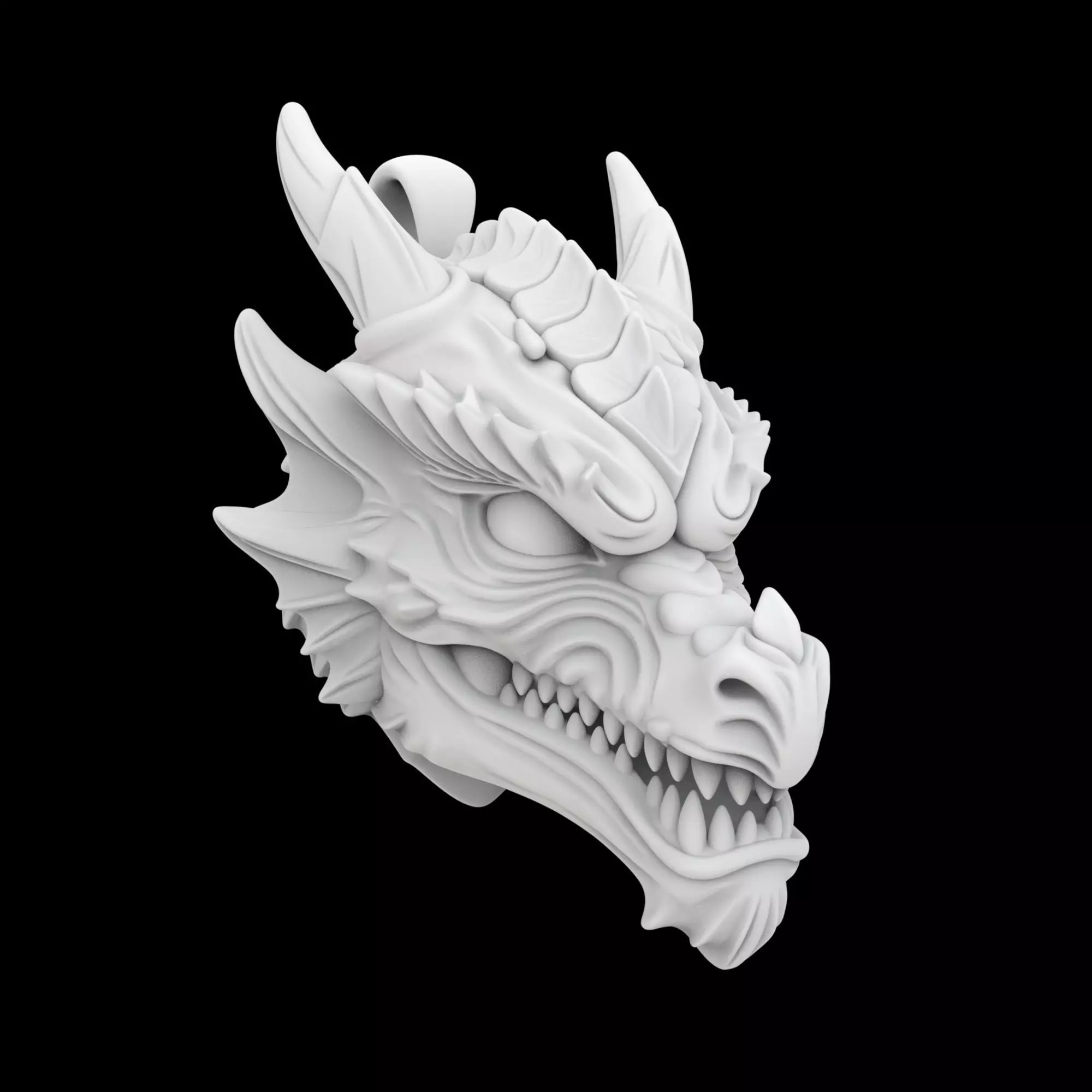 Dragon Head Necklace Pendant 3D Printable Model 3D print model