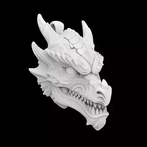 Dragon Head Necklace Pendant 3D Printable Model