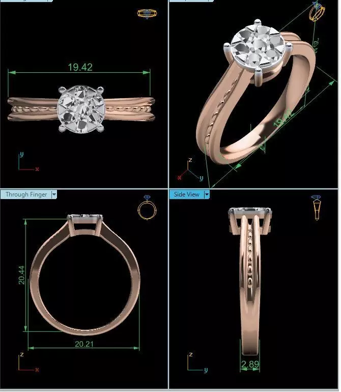 Women Ring Render 3dm STL MTL SLC JCD OBJ FBX Details 3D print model_21