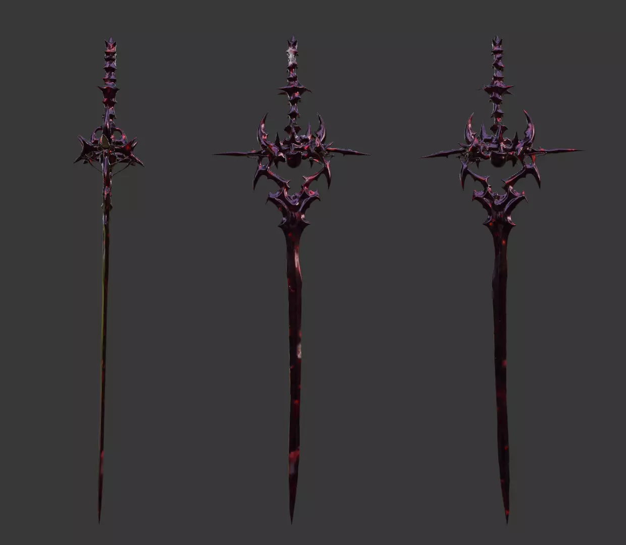 Cursed Sword 3D Model Dark Fantasy Weapon 3D model_0