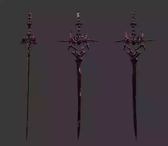 Cursed Sword 3D Model  Dark Fantasy Weapon