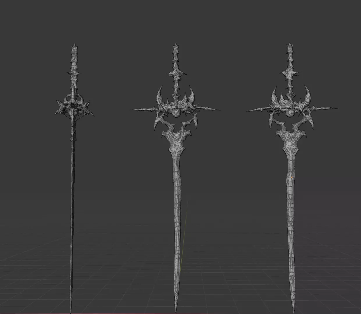 Cursed Sword 3D Model Dark Fantasy Weapon 3D model_3