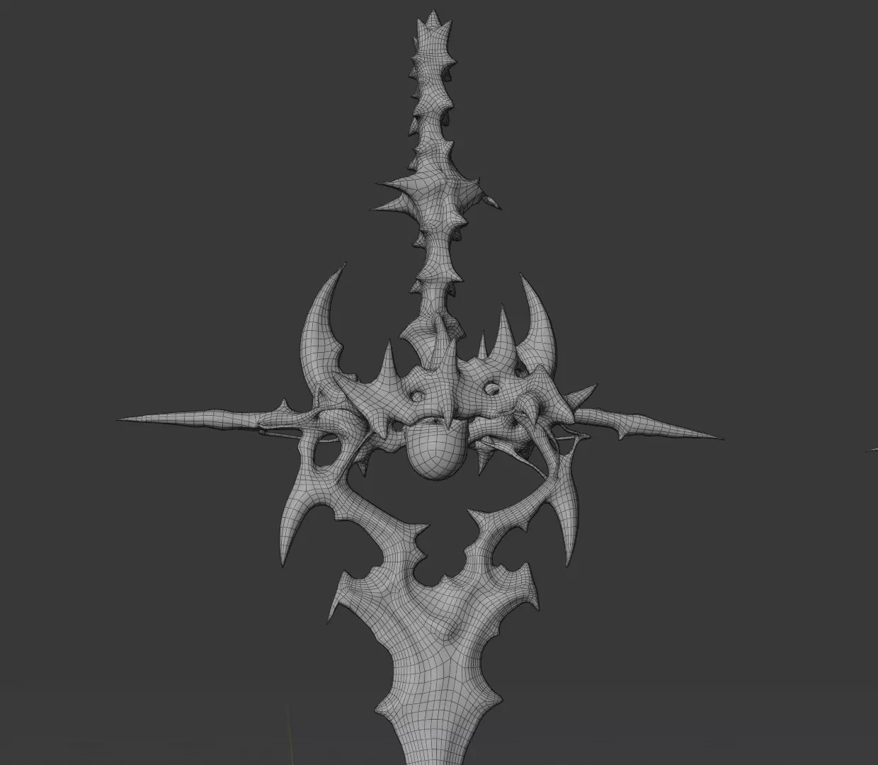 Cursed Sword 3D Model Dark Fantasy Weapon 3D model_2