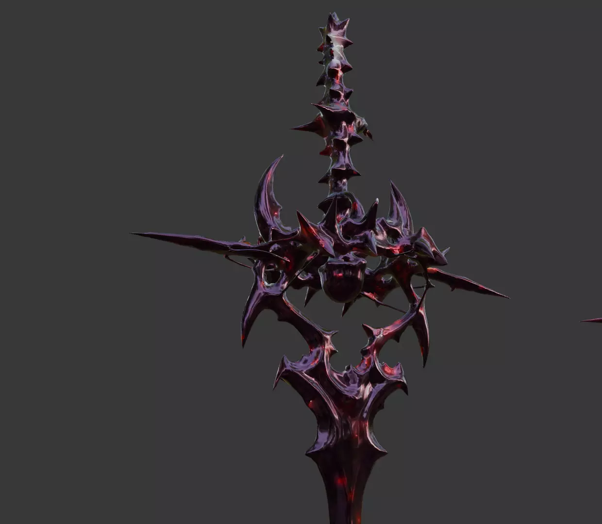 Cursed Sword 3D Model Dark Fantasy Weapon 3D model_1