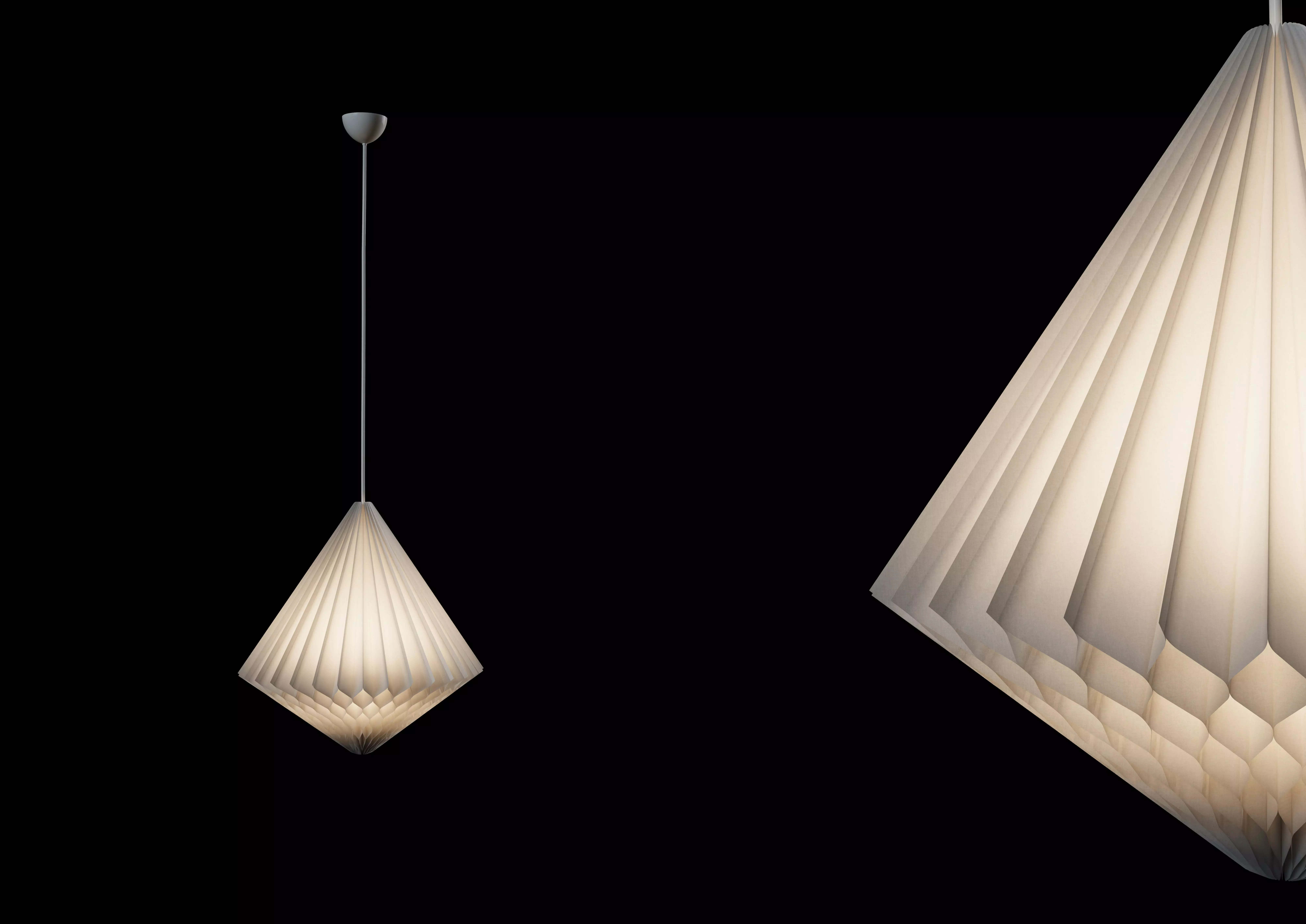 STRALA Diamond Shaped Lamp Shade White And Table Lamp IKea 3D model_6