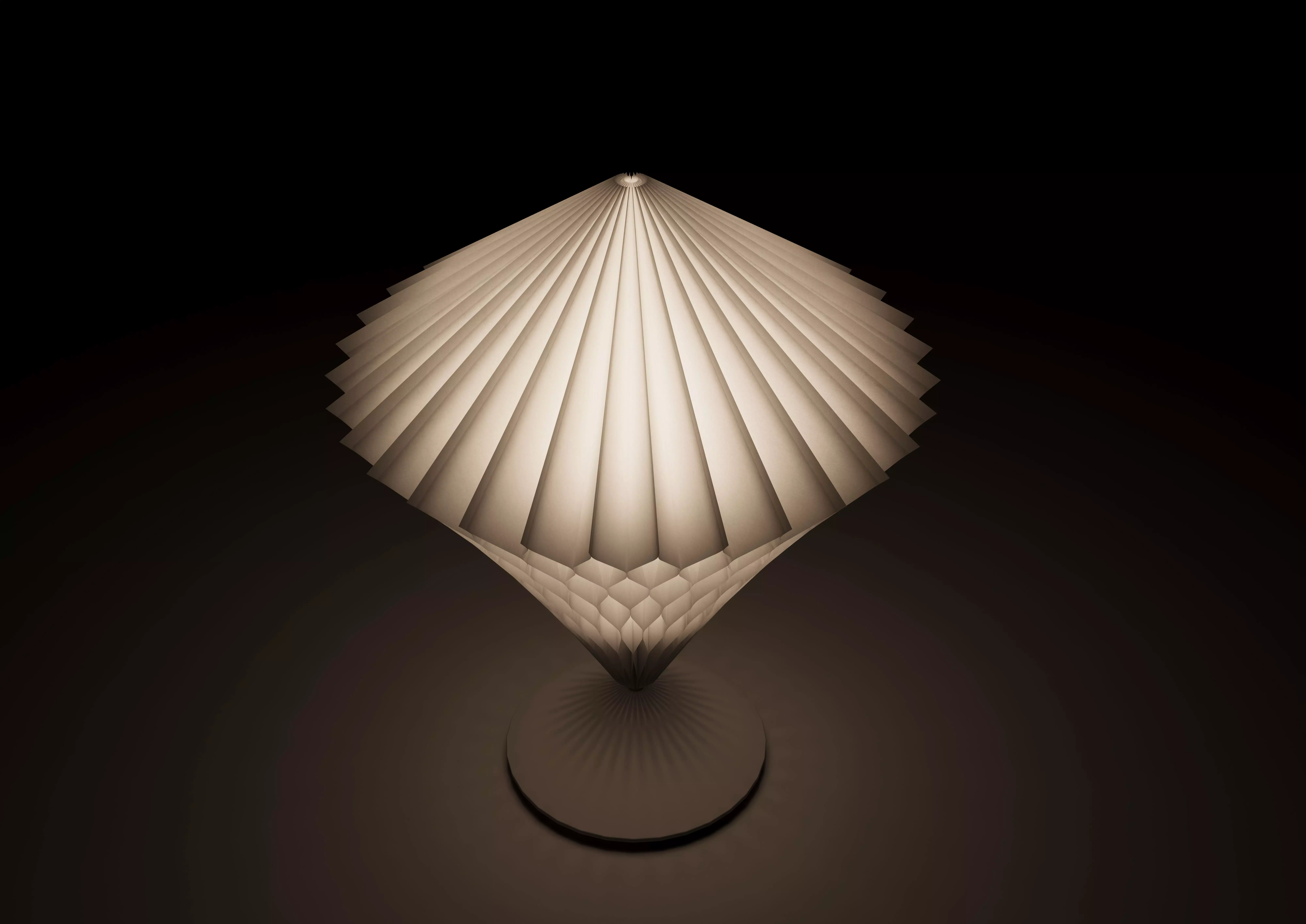 STRALA Diamond Shaped Lamp Shade White And Table Lamp IKea 3D model_2