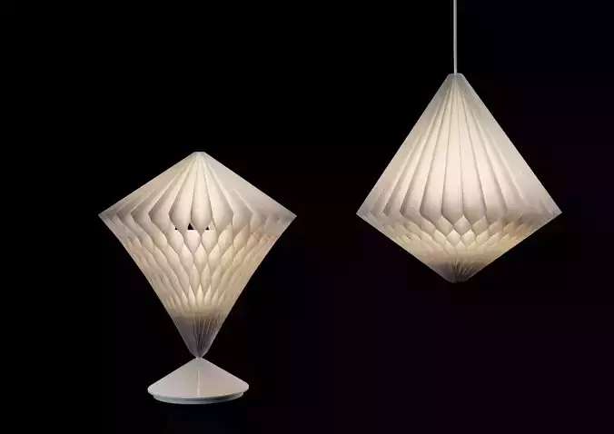 STRALA Diamond Shaped Lamp Shade White  And Table Lamp IKea