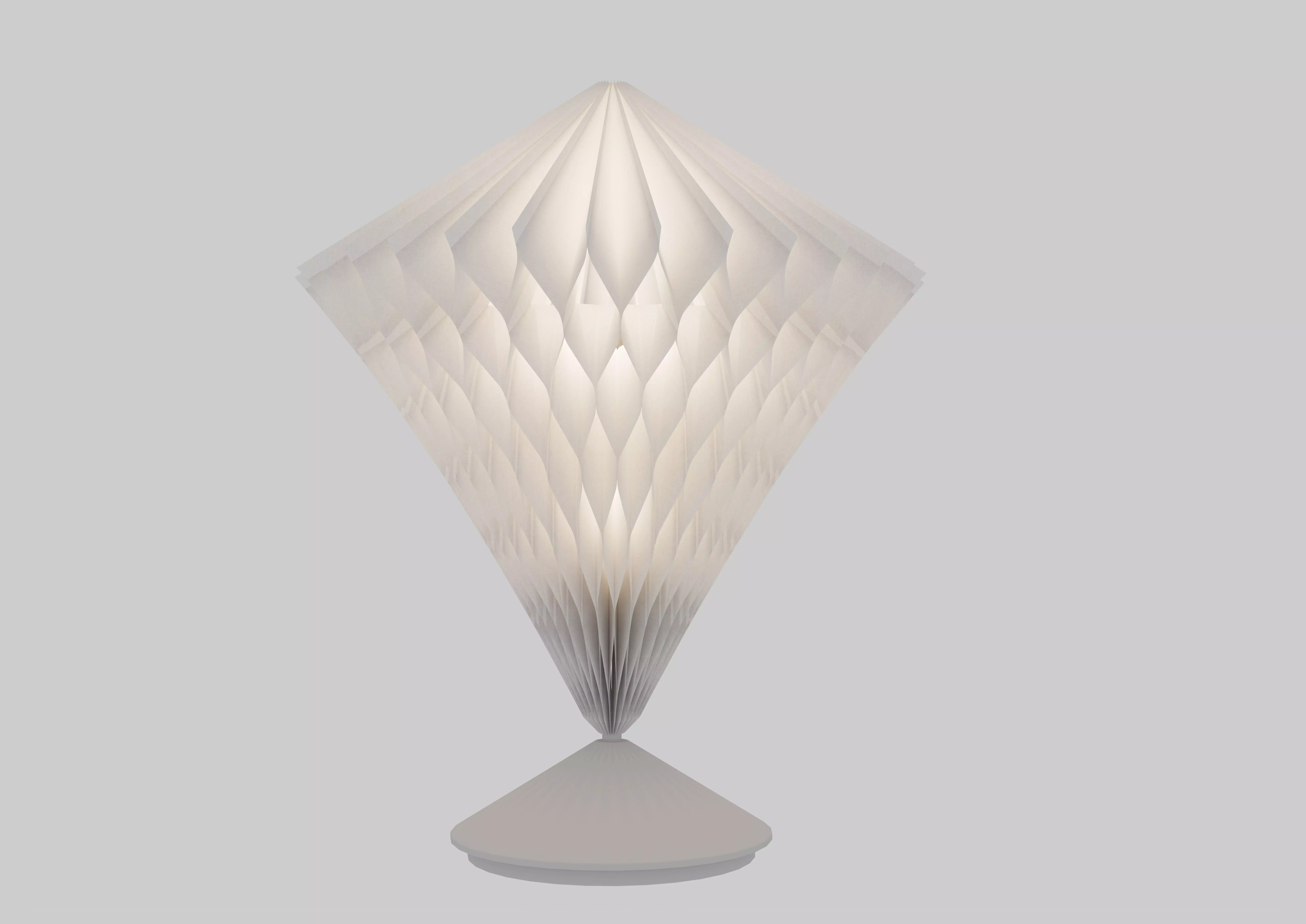 STRALA Diamond Shaped Lamp Shade White And Table Lamp IKea 3D model_1
