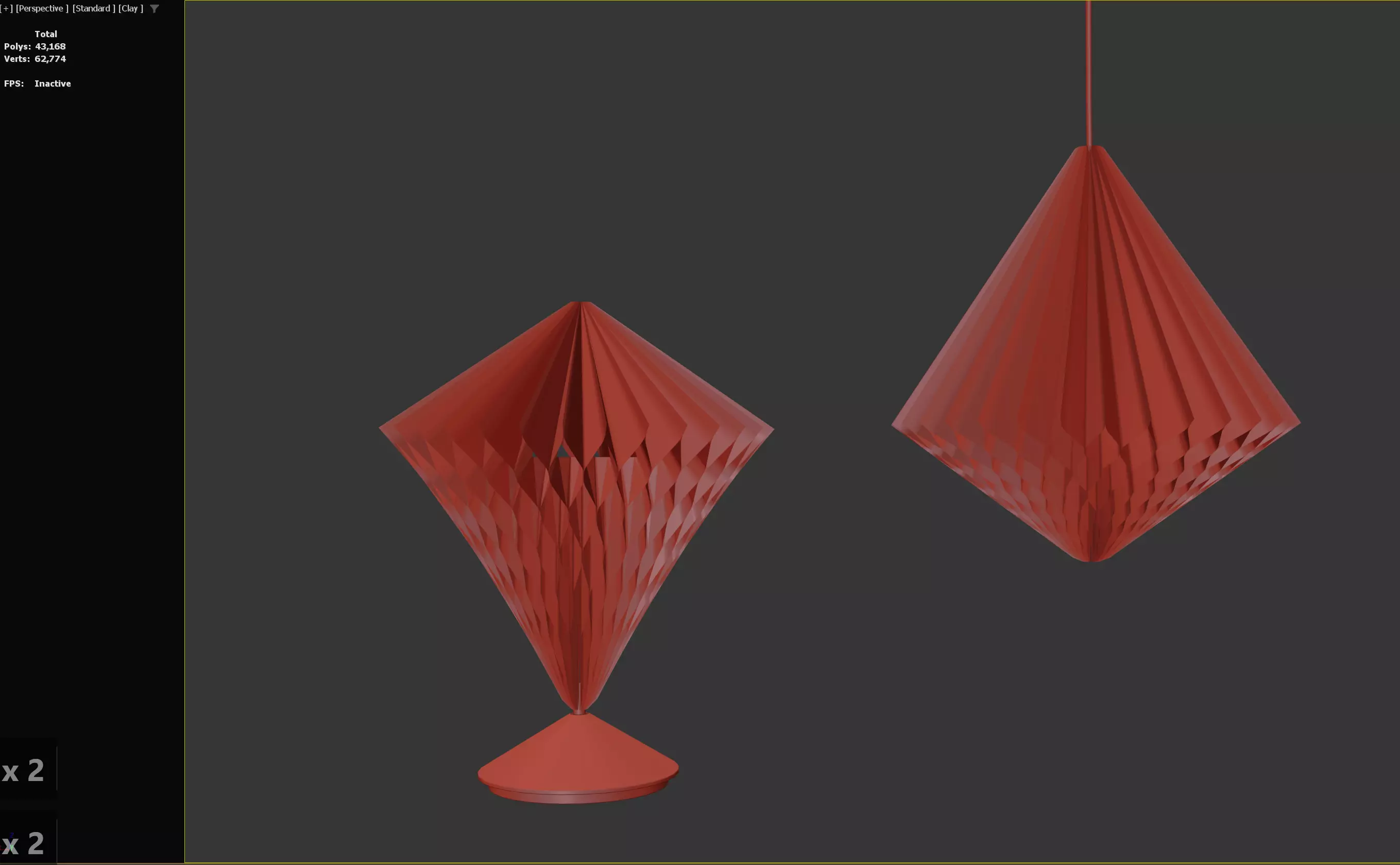 STRALA Diamond Shaped Lamp Shade White And Table Lamp IKea 3D model_9