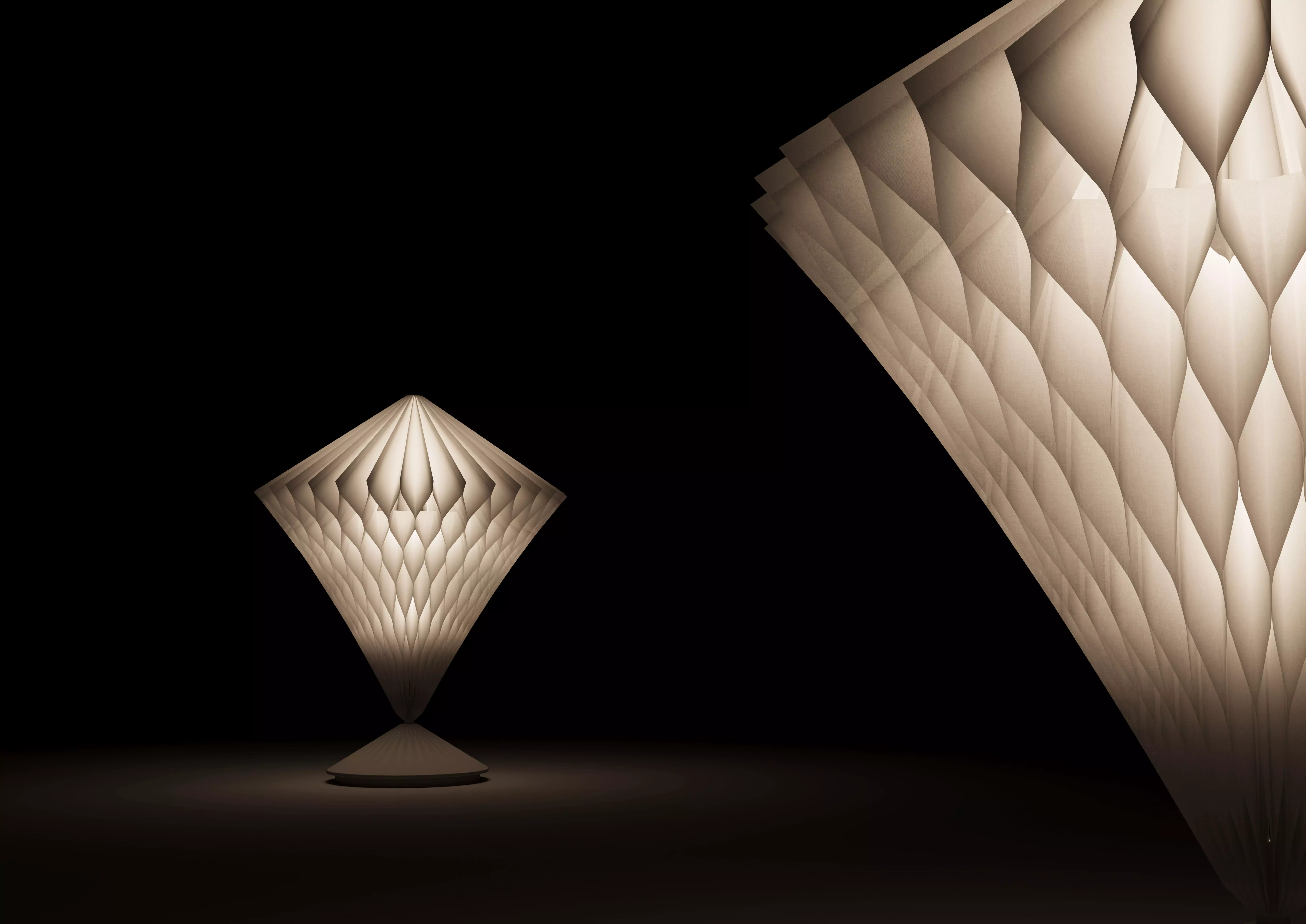 STRALA Diamond Shaped Lamp Shade White And Table Lamp IKea 3D model_3