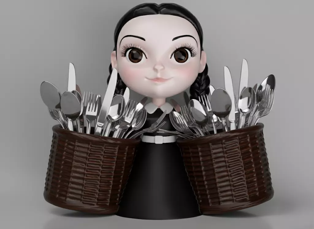 Wednesdays Cutlery Caddy 3D print model