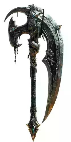 Cursed Battle Axe 3D Model  Dark Fantasy Weapon  Game Ready