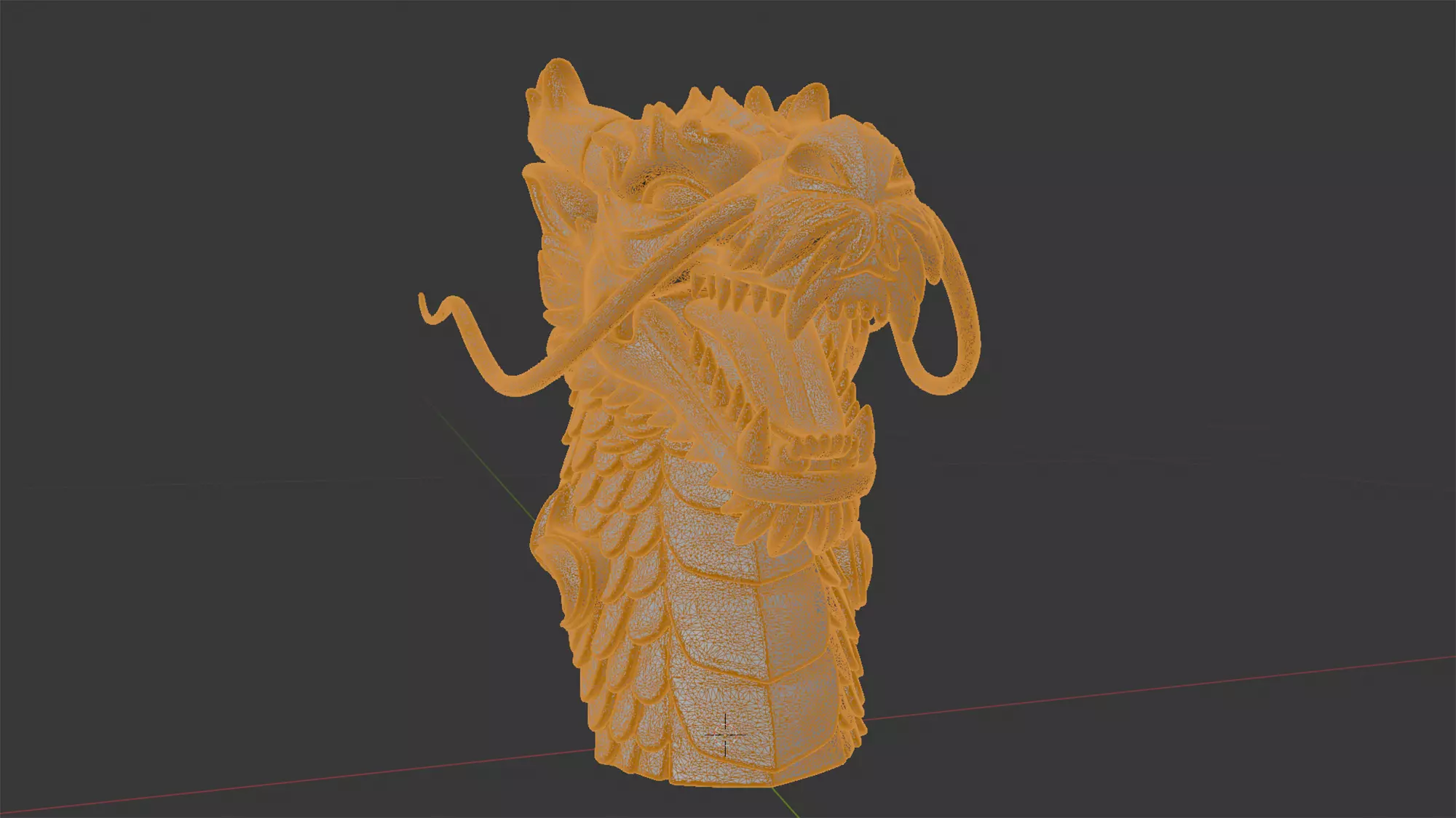 Fierce Eastern Dragon Head Sculpture 3D print model_7