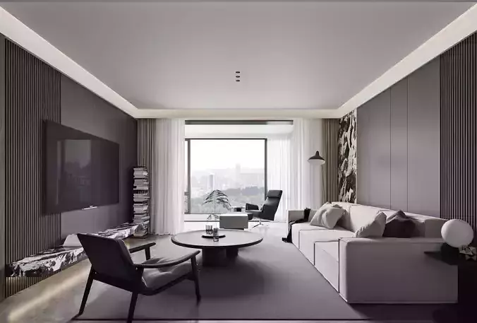 Modern living room dining room interior scenes 165