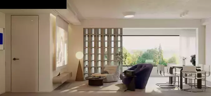 Modern living room dining room interior scenes 167