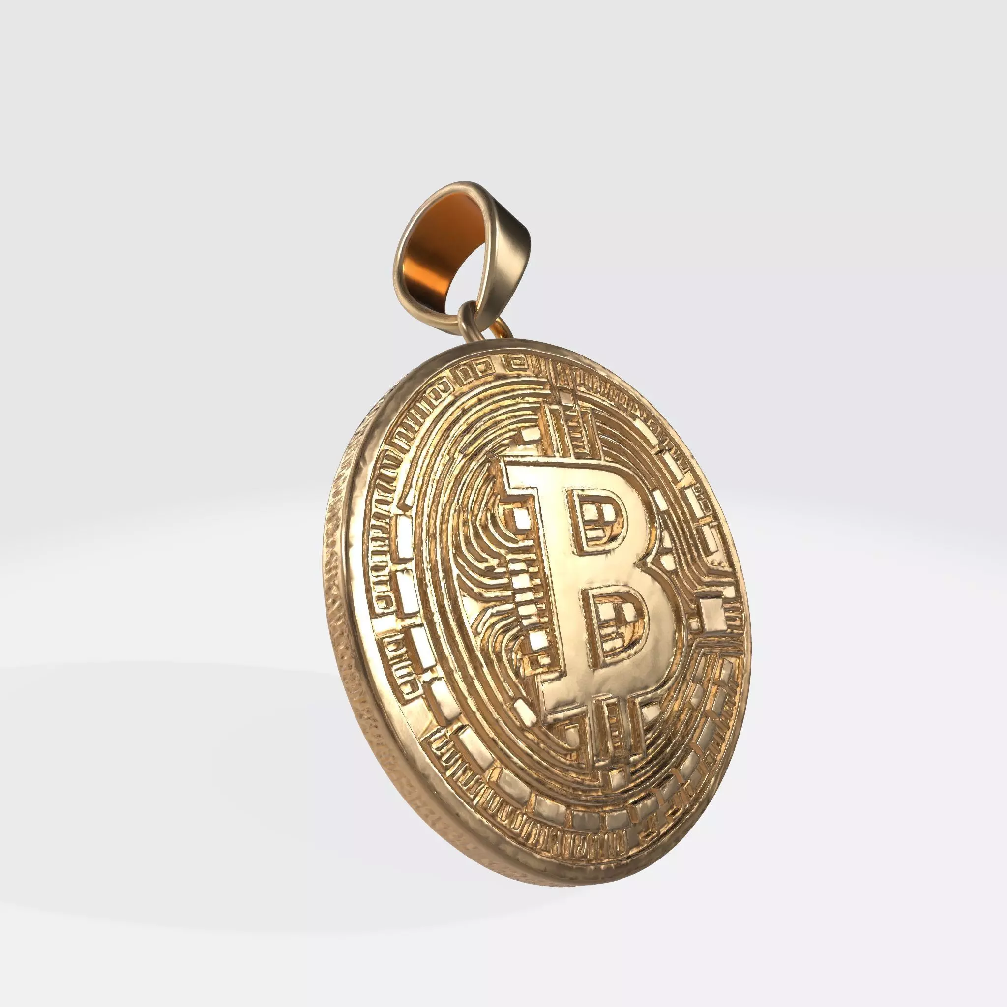 BTC Crypto Pendant Keychain 7 3D print model_1
