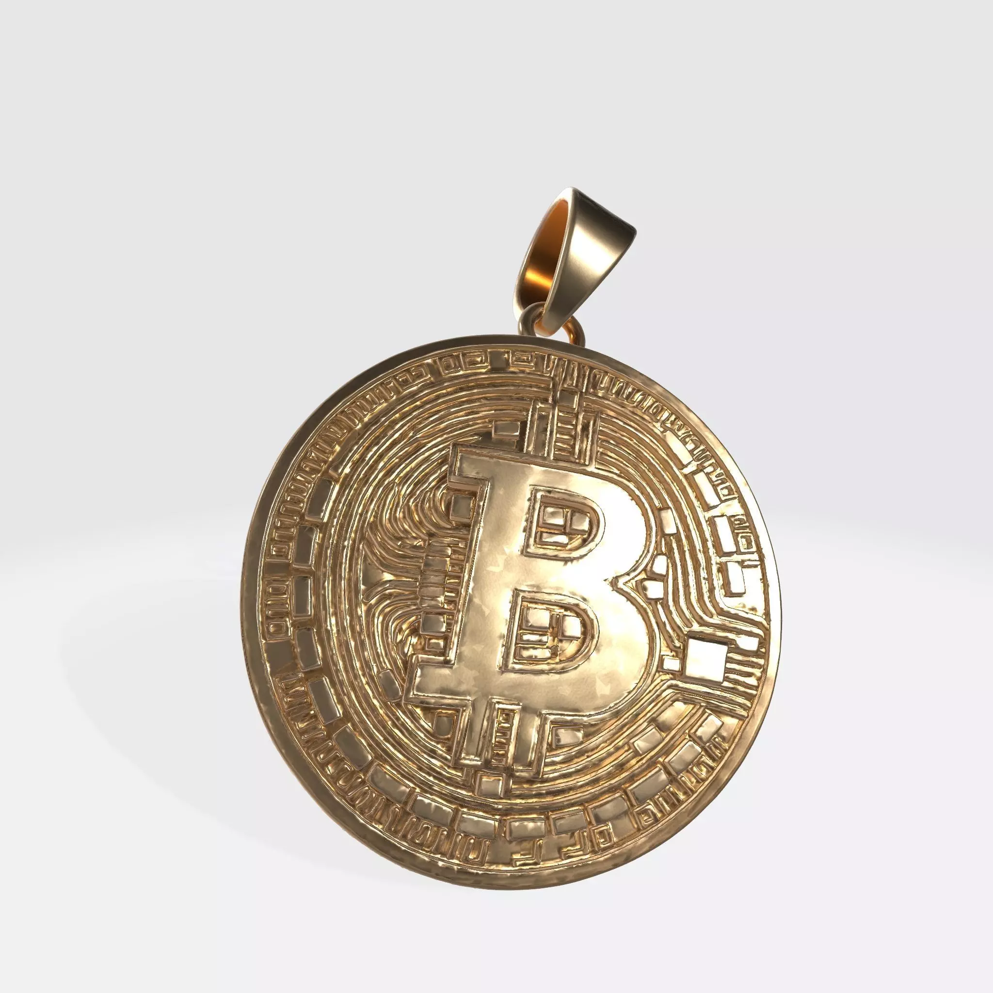 BTC Crypto Pendant Keychain 7 3D print model_0