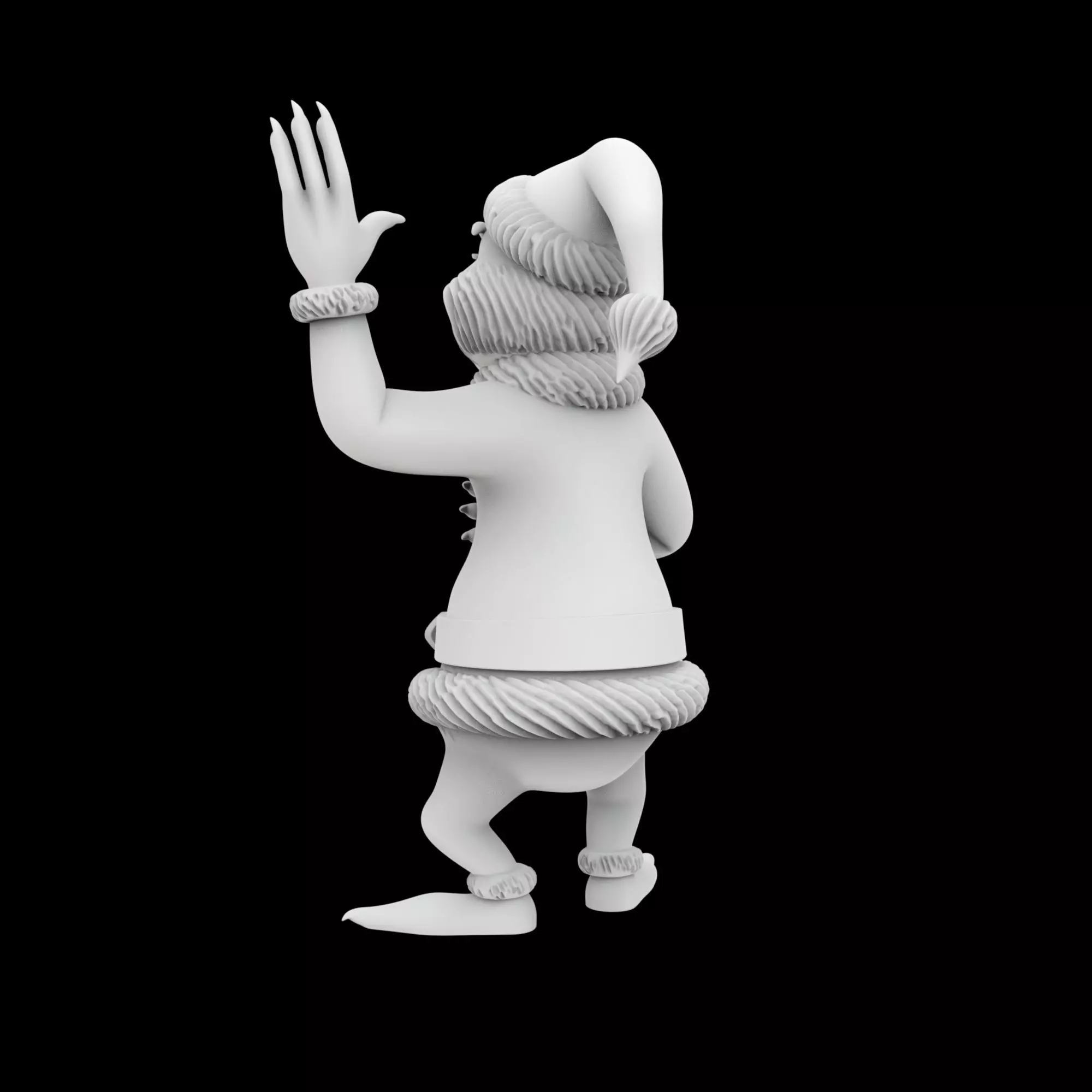 Grinch Santa Outfit Figurine 3D Printable Model 3D print model_3