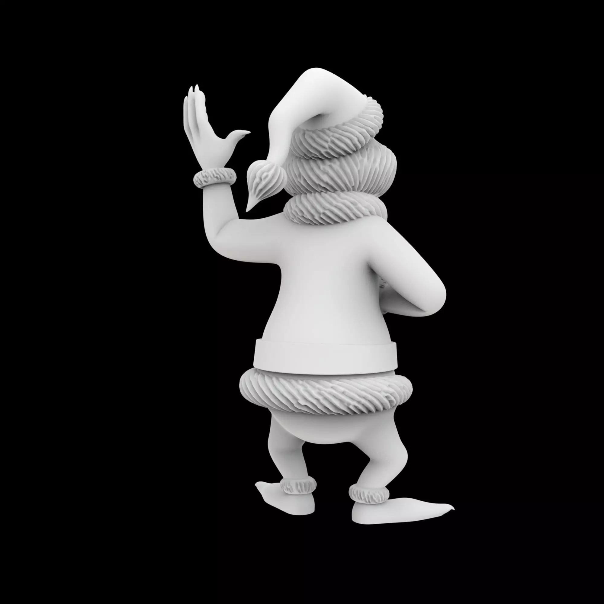 Grinch Santa Outfit Figurine 3D Printable Model 3D print model_4