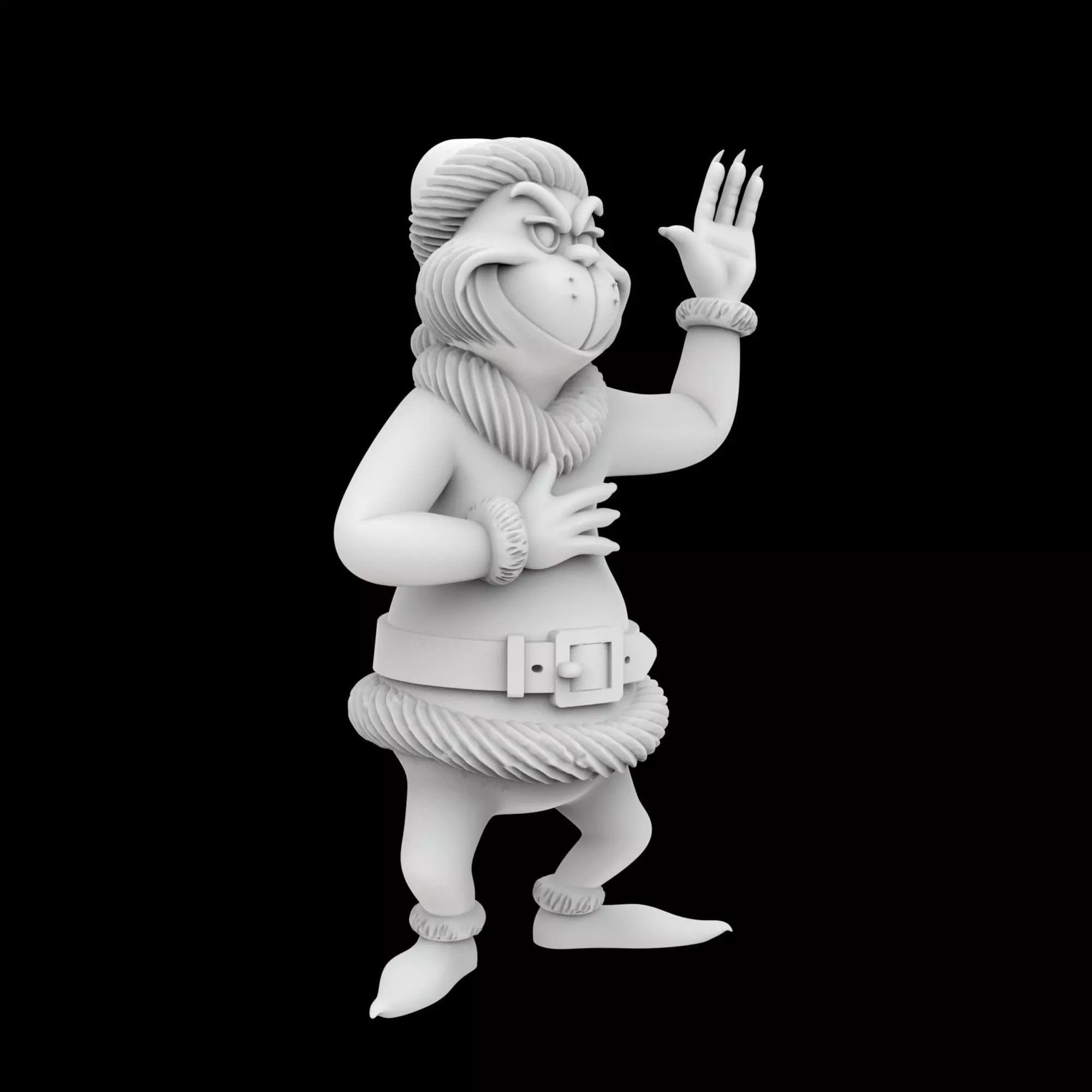 Grinch Santa Outfit Figurine 3D Printable Model 3D print model_6