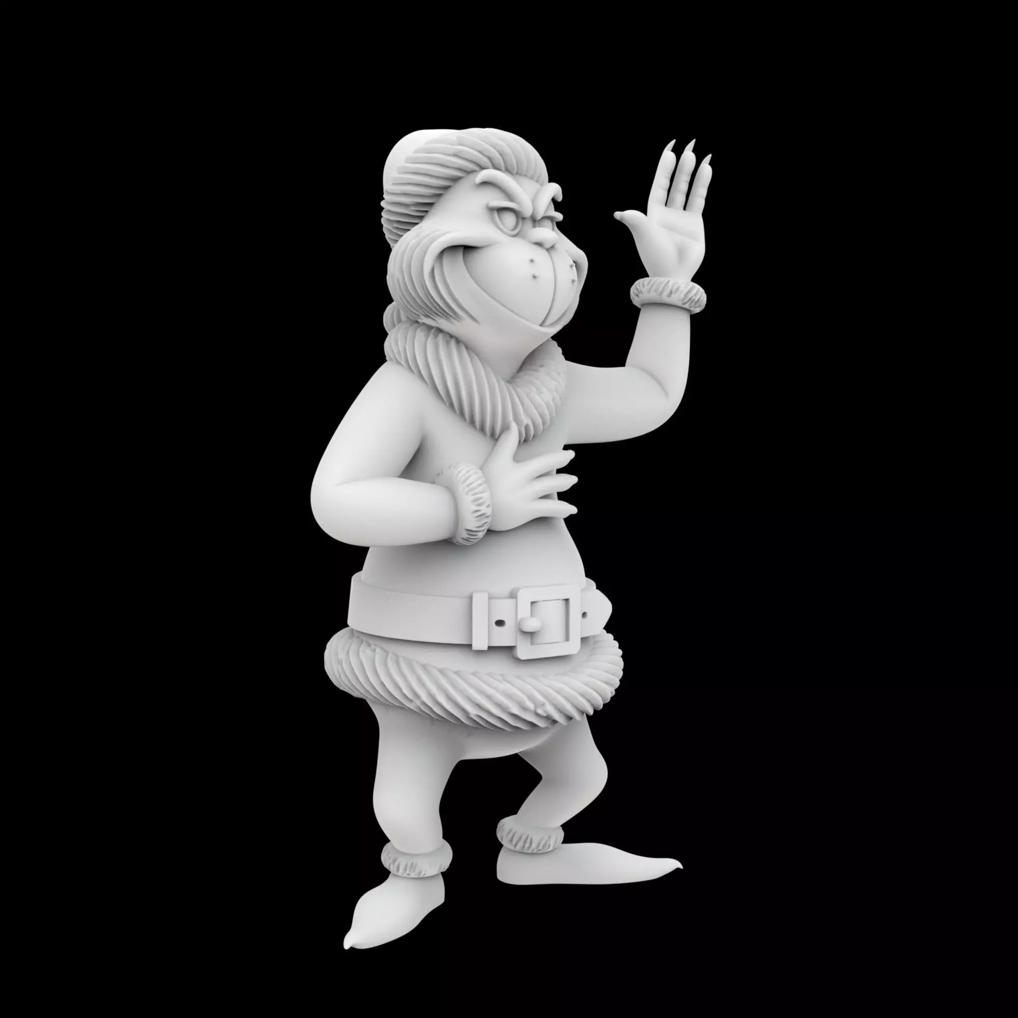 Grinch Santa Outfit Figurine 3D Printable Model 3D print model_0