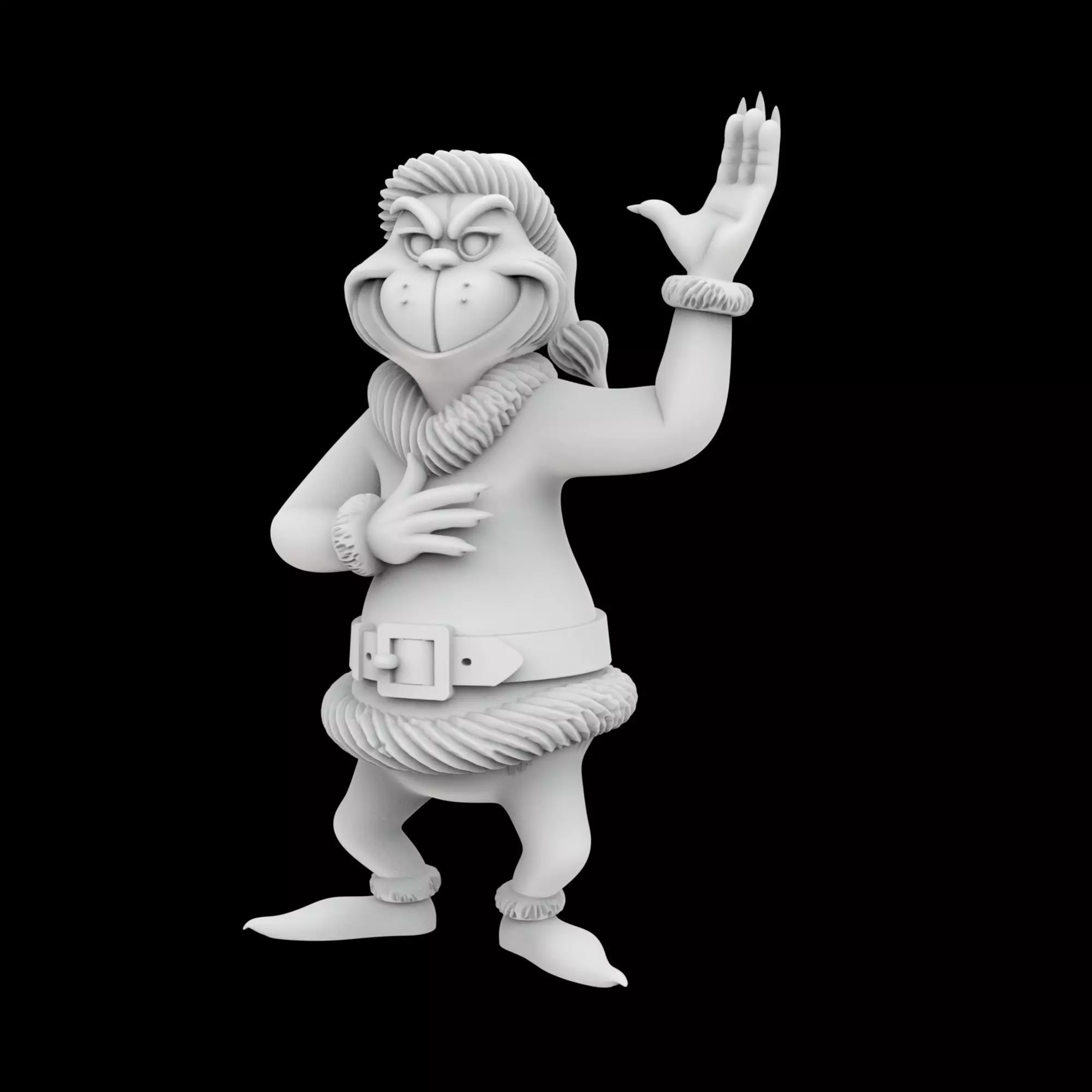 Grinch Santa Outfit Figurine 3D Printable Model 3D print model_1