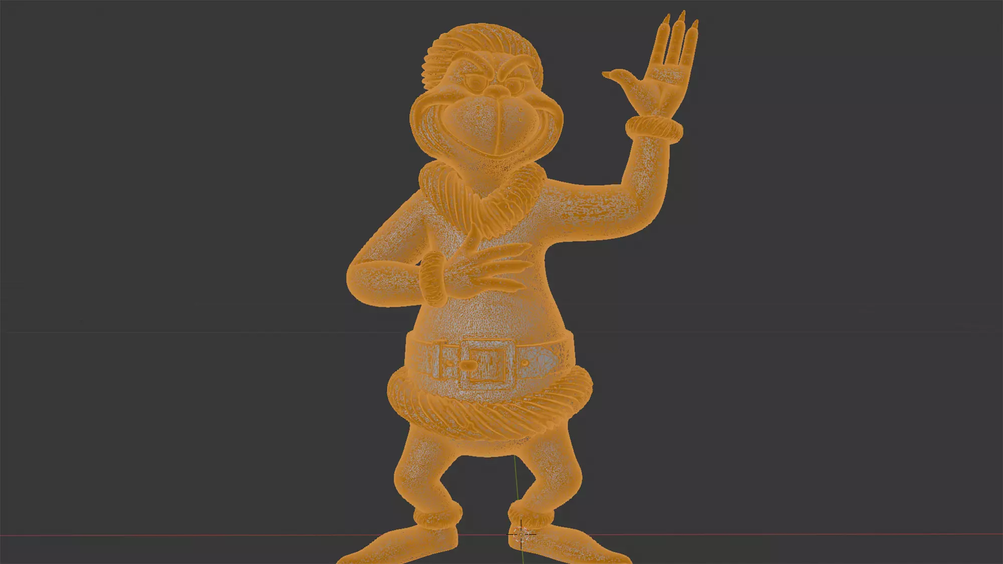 Grinch Santa Outfit Figurine 3D Printable Model 3D print model_7