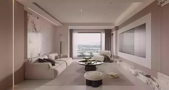 Modern living room dining room interior scenes 169