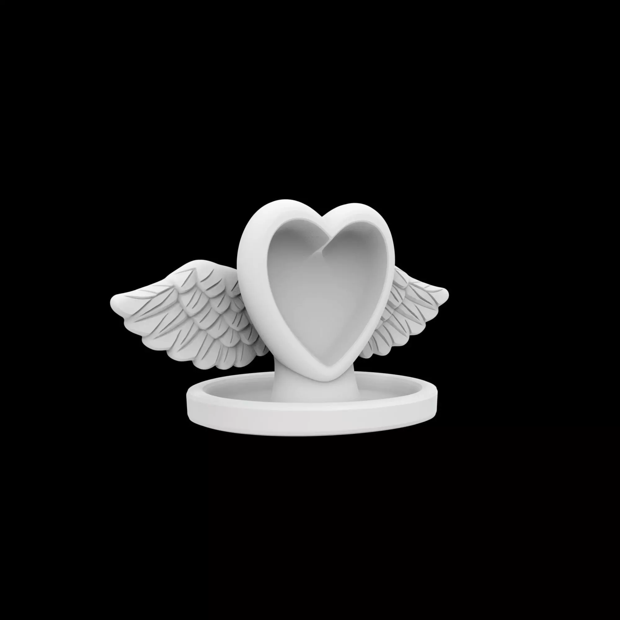 Heart with Wings Ring Holder 3D print model