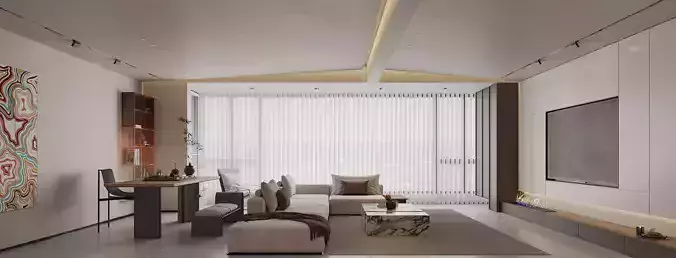 Modern living room dining room interior scenes 170