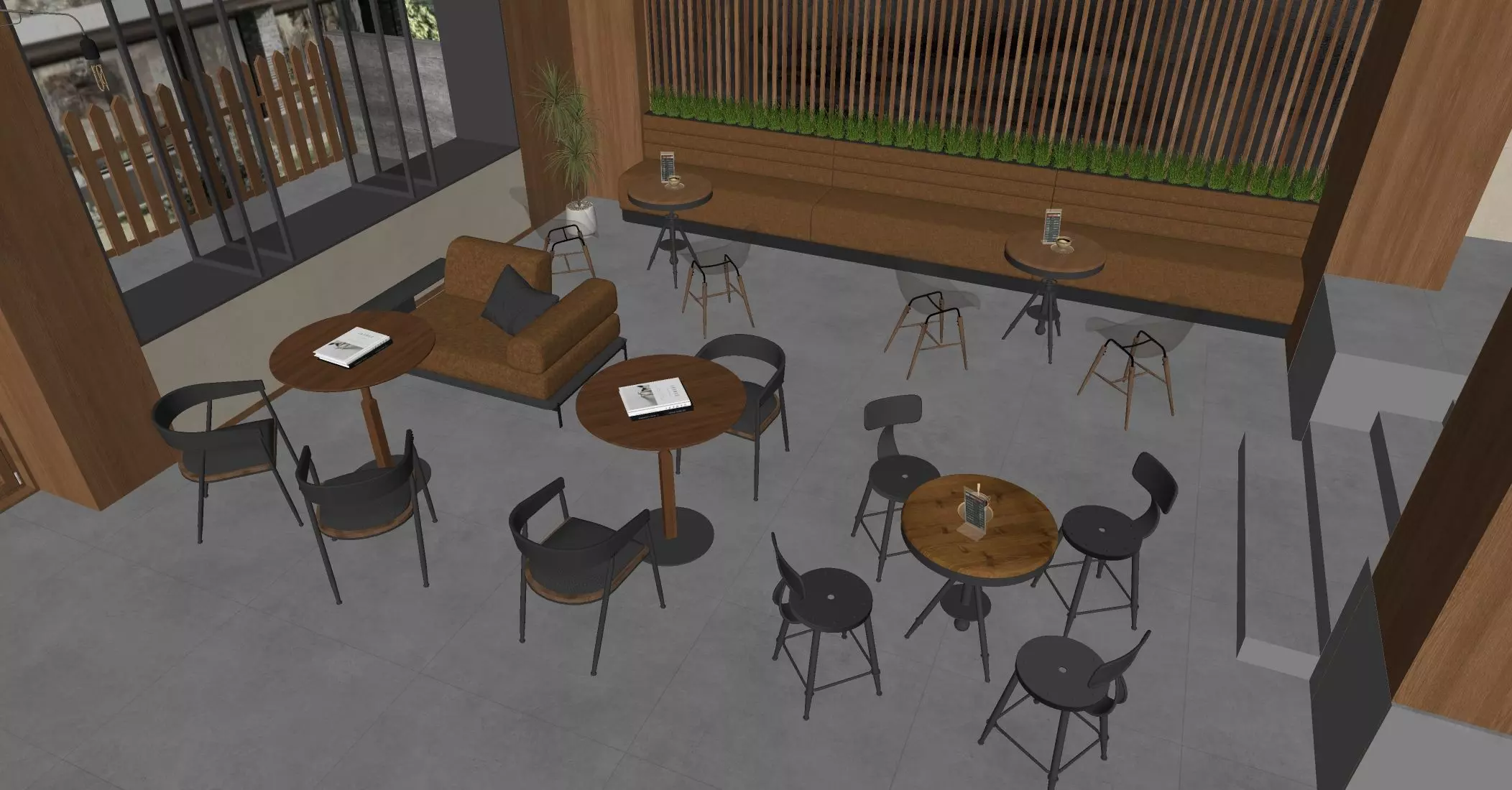 Industrial - style coffee shop 3D model 3D model_5