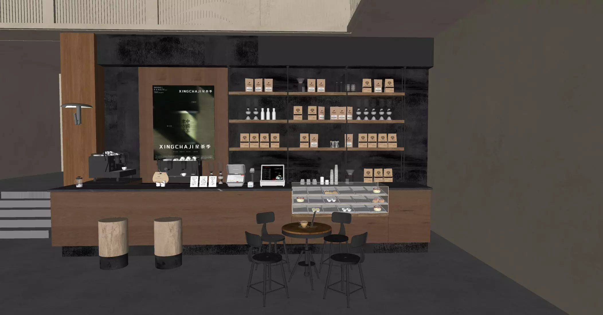 Industrial - style coffee shop 3D model 3D model_4