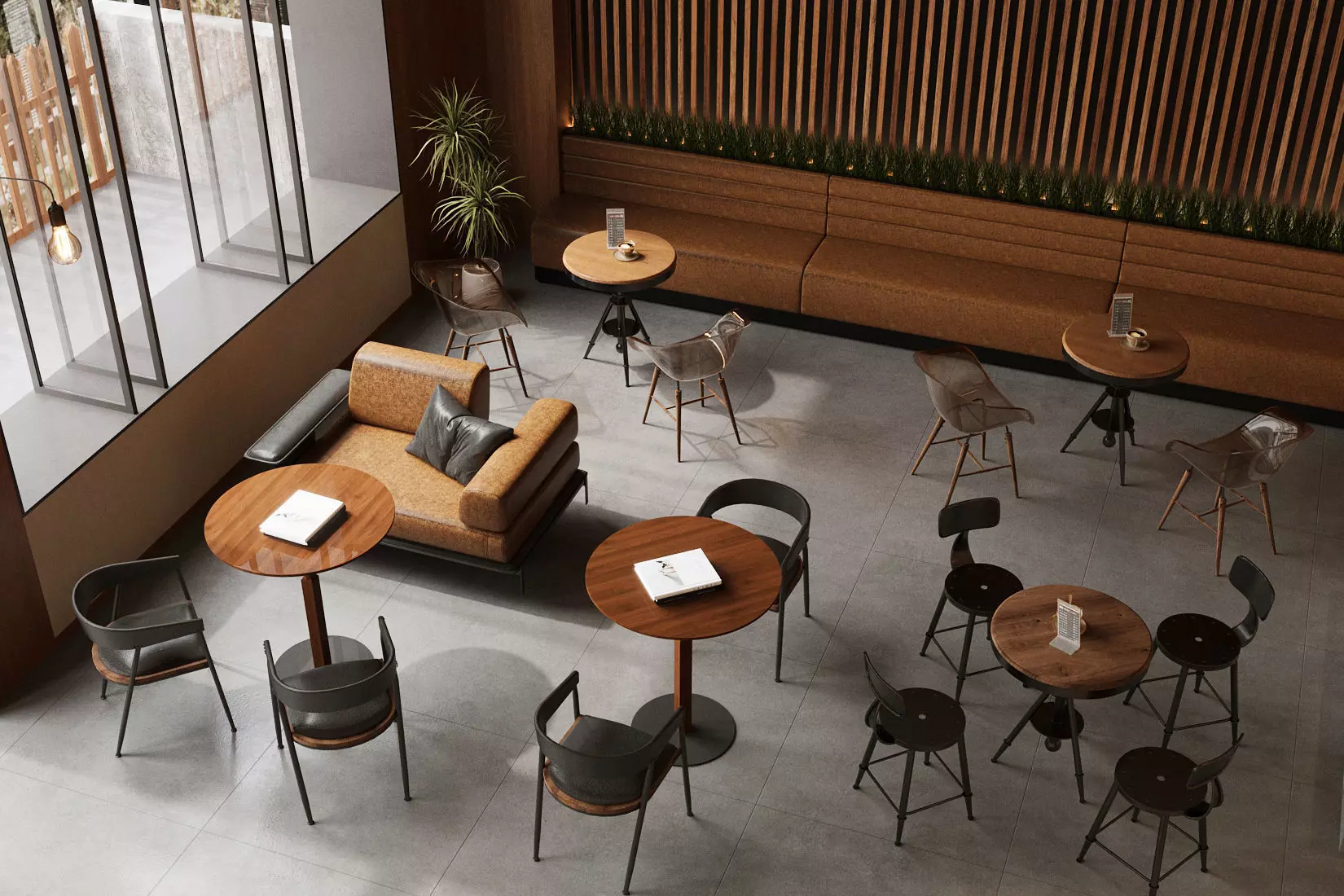 Industrial - style coffee shop 3D model 3D model_2