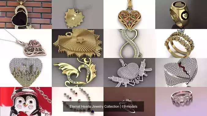 Eternal Hearts Jewelry Collection - 19 pieces 