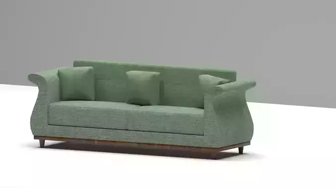 Classic 3-Seater Sofa with Curved Armrests