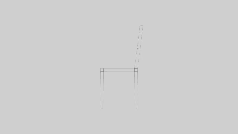 Simple Chair 3D Model Maya 2024 FBX OBJ 3D model_7