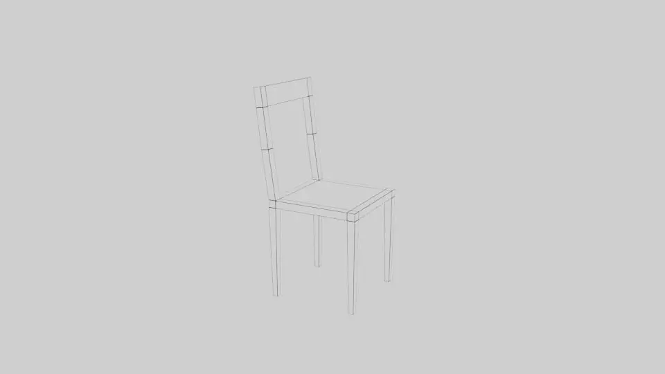 Simple Chair 3D Model Maya 2024 FBX OBJ 3D model_4