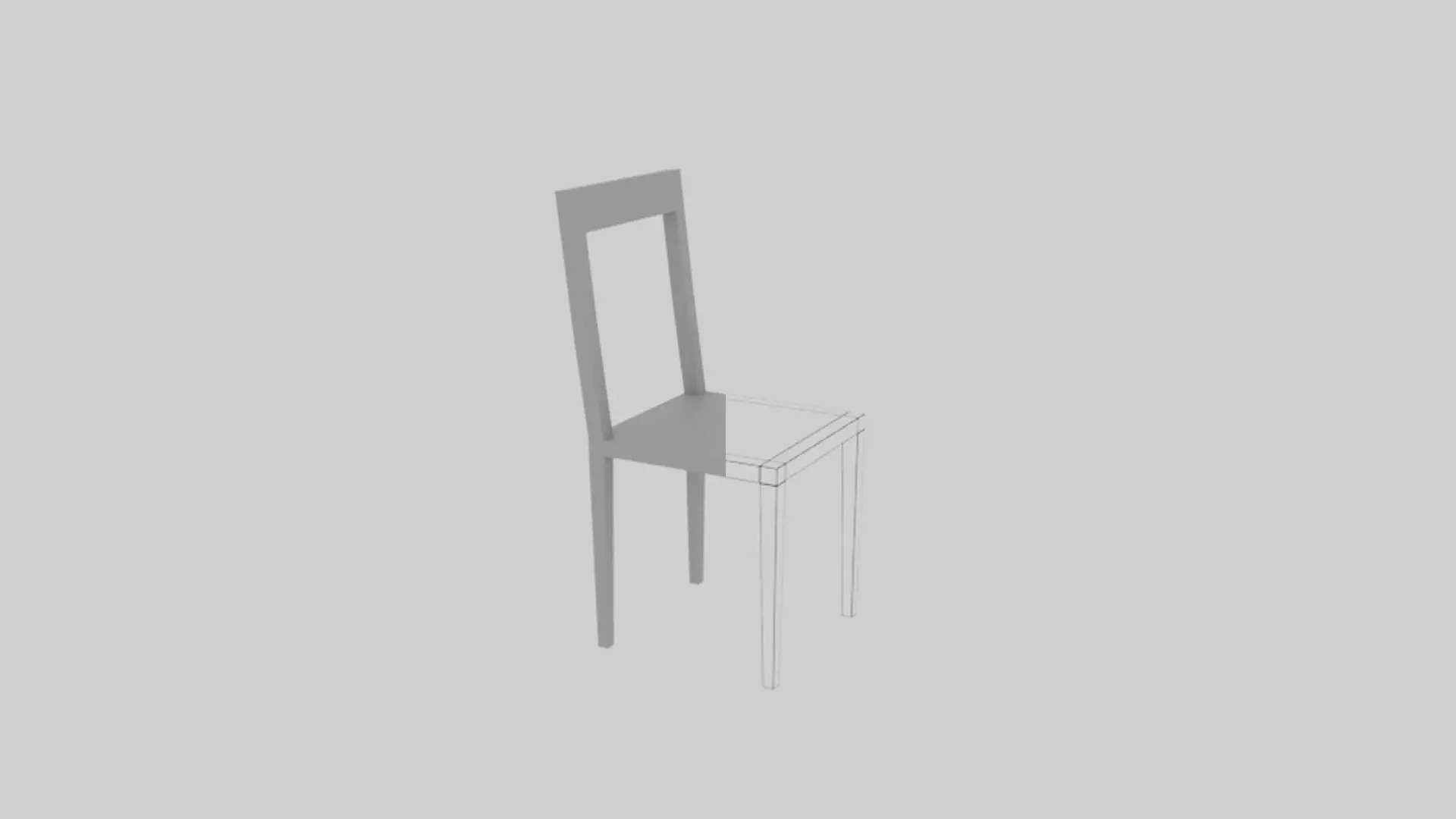 Simple Chair 3D Model Maya 2024 FBX OBJ 3D model_0