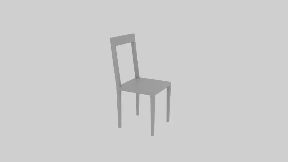 Simple Chair 3D Model Maya 2024 FBX OBJ 3D model_5
